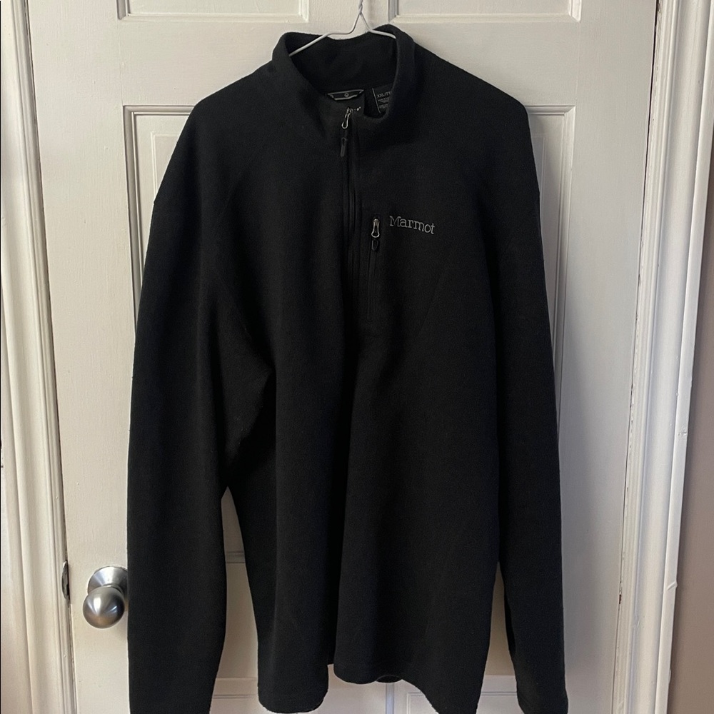 Marmot black knit half zip hiking outdoor active sweater men’s size XXL